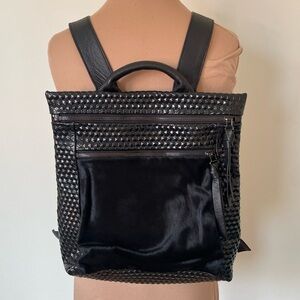 Daniella Lehavi Alma Honeycomb Texture Black Leather Pony Hair Backpack EUC OS Daniella Lehavi Alma Honeycomb Texture Black Leather Pony  main image 2